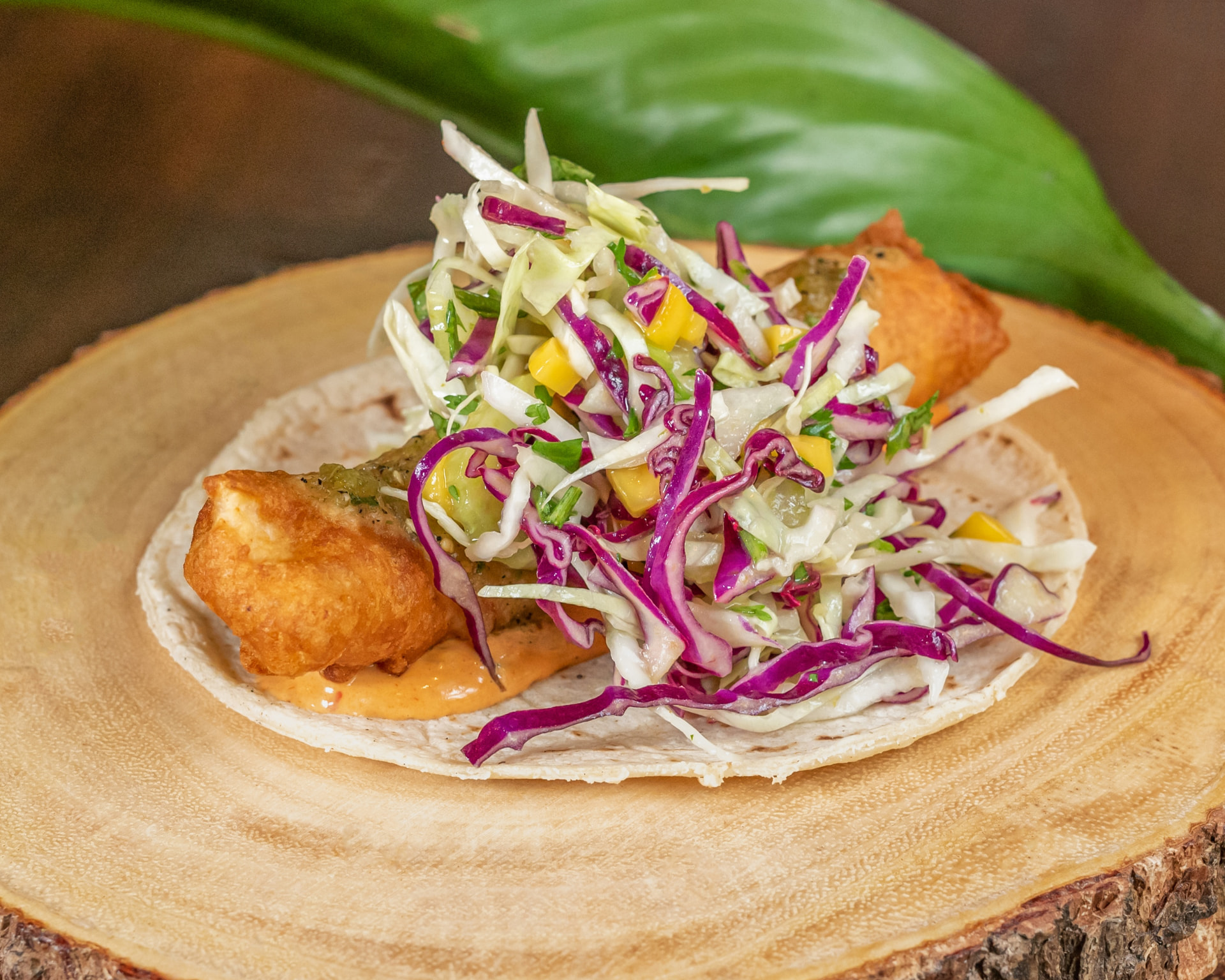 Baja fish tacos with slaw and lime
